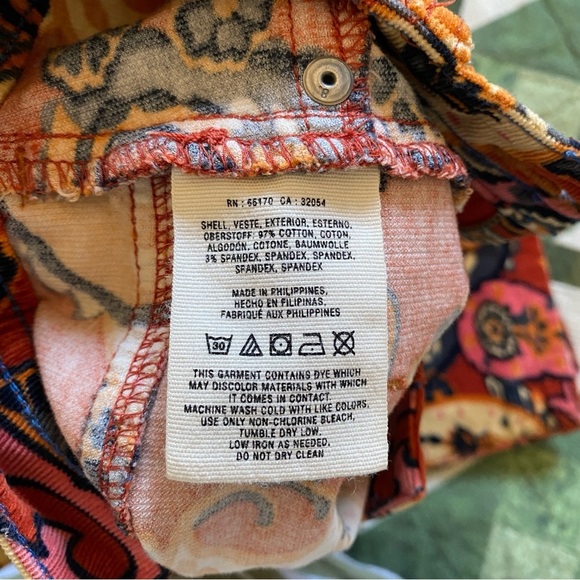 Pilcro And The Letterpress Anthropologie‎ Paisley Corduroy Pants Serif Size 30 - Picture 5 of 13